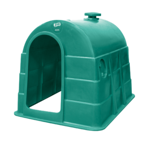 Single Calf Hutch (Green) front view