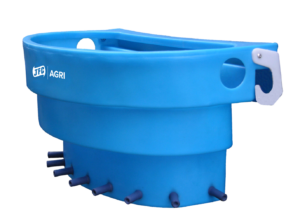 10 Teat Reservoir Calf Feeder - Starter Teats side view