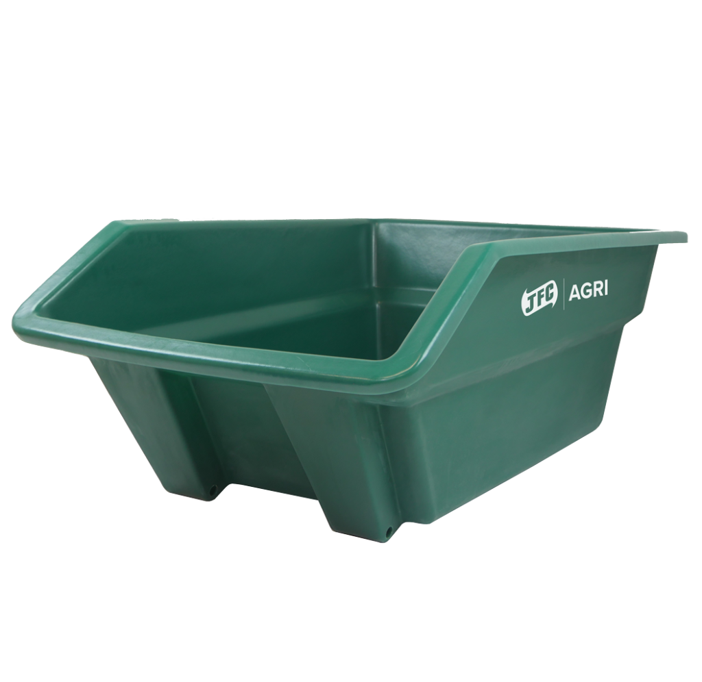 400 Litre Wheelbarrow / ATV Trailer Body (Green) front view