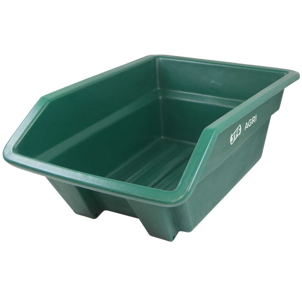 400 Litre Wheelbarrow / ATV Trailer Body (Green) front top view