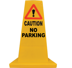 Yellow Hazard Cone (No Parking) front view