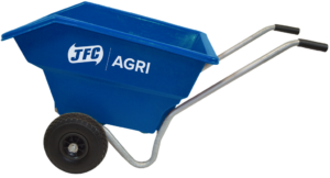 125 Litre Mini Tipping Wheelbarrow (Blue) side profile